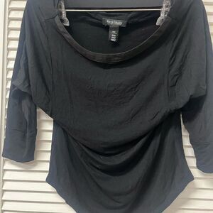 White House Black Market Black Long Sleeve Top